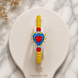 Cromobracelet giallo cuore Murano