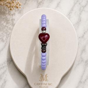 Cromobracelet lavanda   cuore Murano