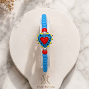 Cromobracelet sky bue cuore Murano