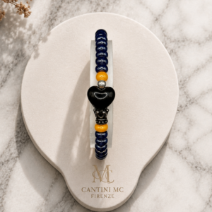 Cromobracelet deep blue cuore Murano